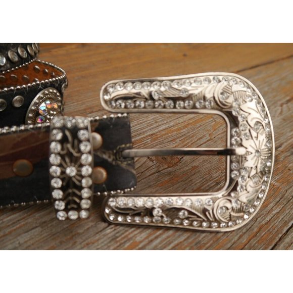 BLAZIN ROXX Camo Real Tree Rhinestone Belt Leather Womens Western Sz S 27.5\